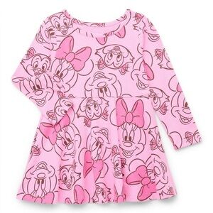 Pink Cartoon Character Kids Casual Dress